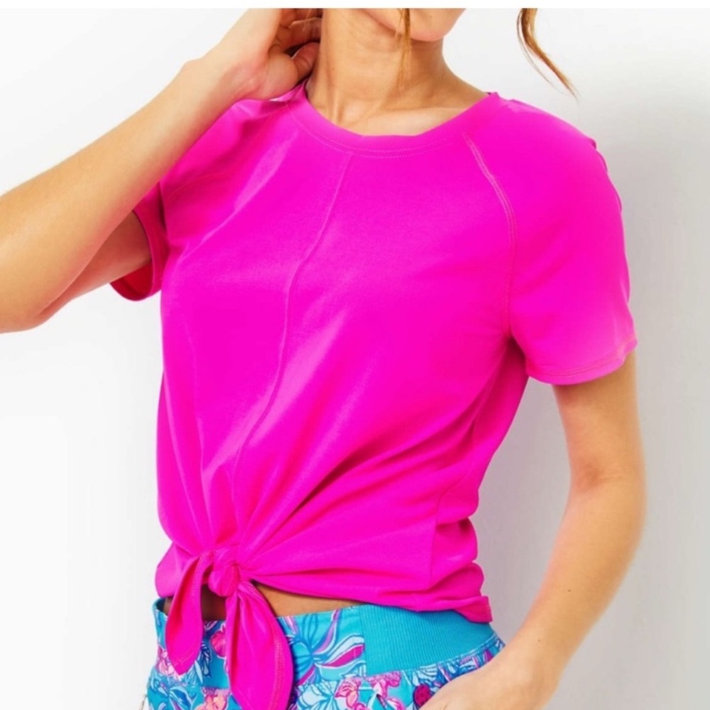 Lilly Pulitzer Pink Palms Kieran Active Tee SPF 50+  XXS